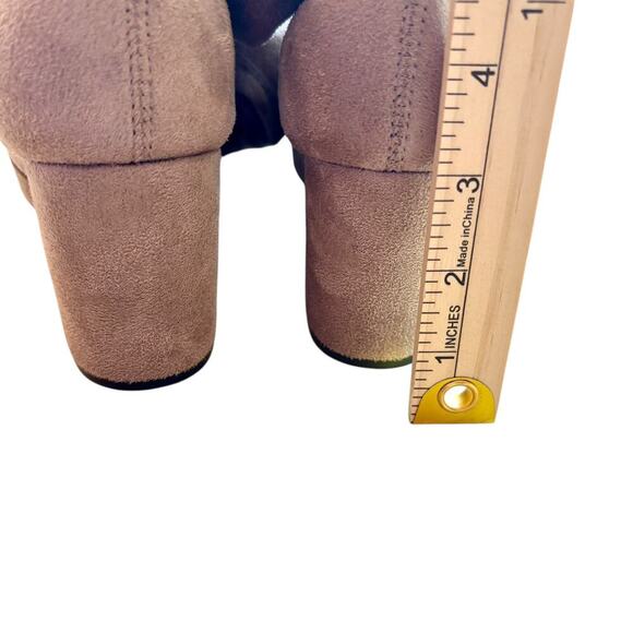 Rue 21 Women Over the Knee Faux Suede Block Heel Boots Tie Brown Gray NEW Size 6 - Picture 8 of 9